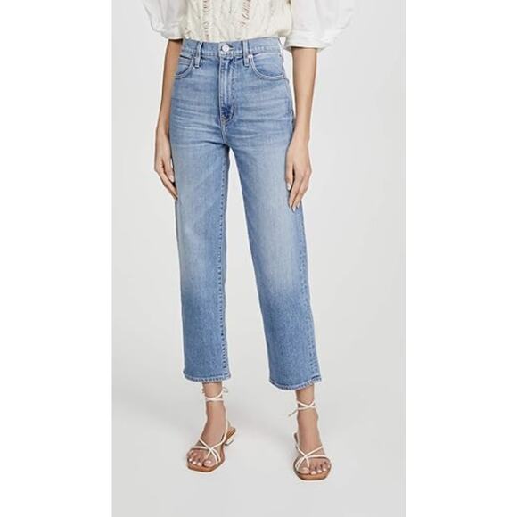 SLVRLAKE Womens London Crop Jeans Size 32 US 14 Love Matters Blue High Rise NWOT